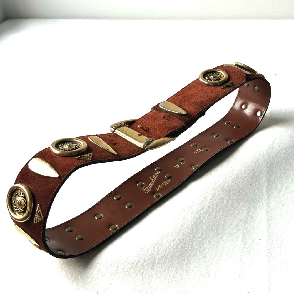 Vintage Jakoby Leather Studded Belt – Statement Piece - Picture 2 of 4